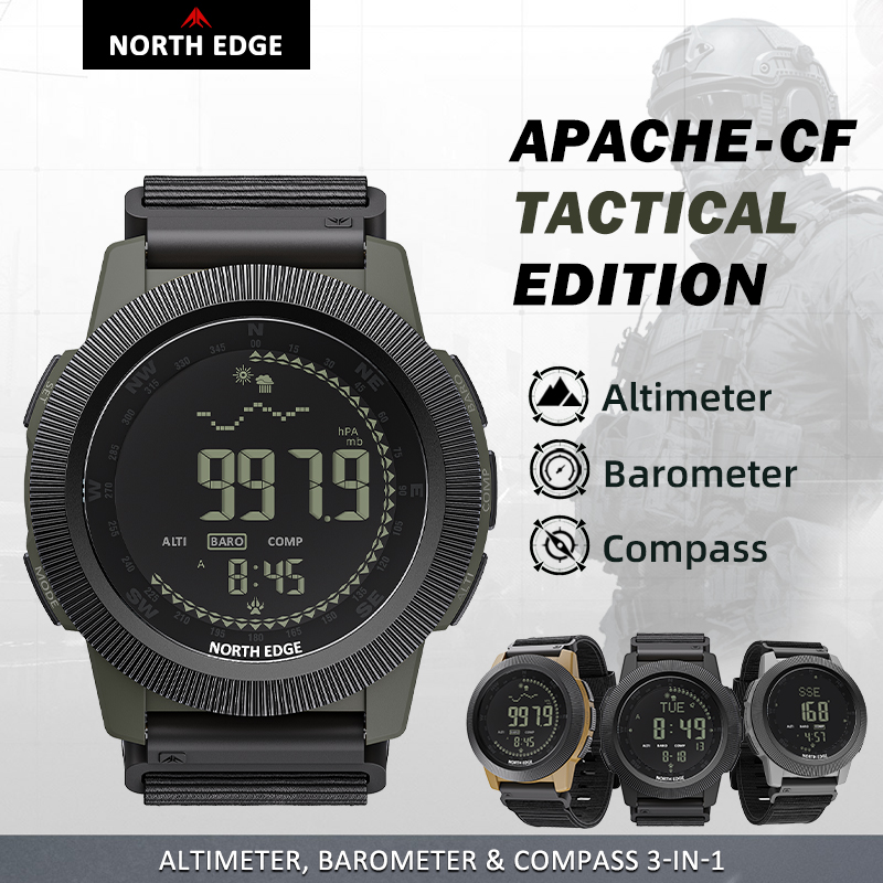 Altimeter Compass Watch - 노스 엣지 아파치-CF 남성용 디지털 시계,