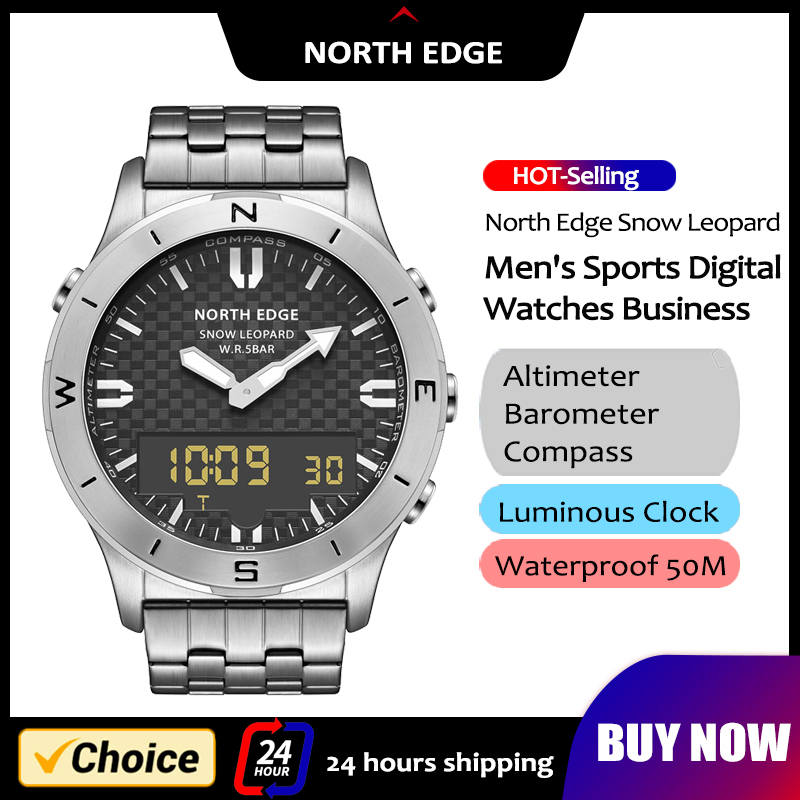 Altimeter Compass Watch - NORTH EDGE 남성용 스포츠 디지털 시계