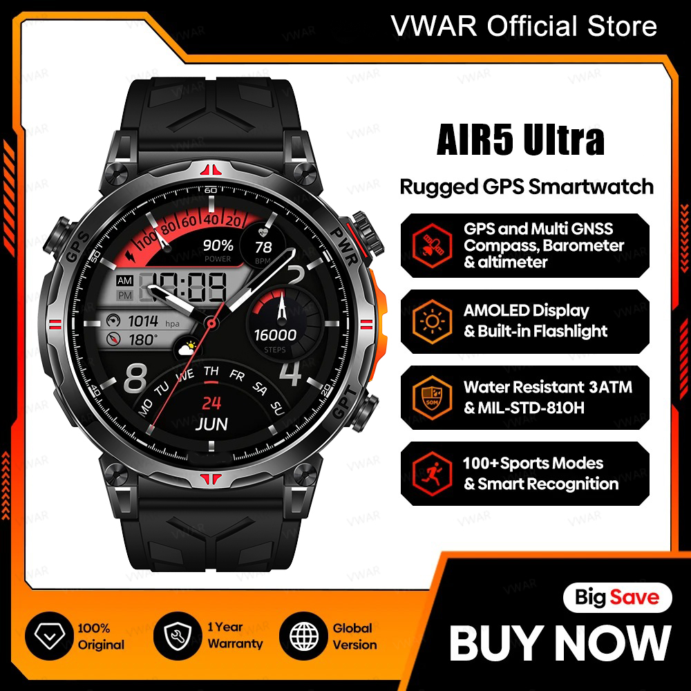 2025 신형 VWAR GPS 스마트워치 1.56인치  - Watch Vs Smartwatch 리뷰 및 가격