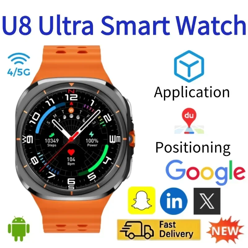 U8 스마트 워치, 4G/5G 지원, 회전식 HD 카메 - Smartwatch Watches For Women With Gps 리뷰 및 가격
