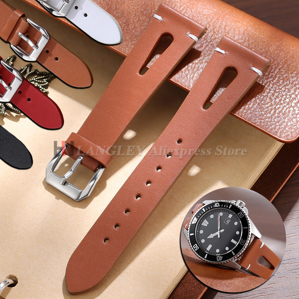 빈티지 스타일의 천연 가죽 시계줄, 20mm 및 22m - Smartwatch Vintage Watches For Women 리뷰 및 가격
